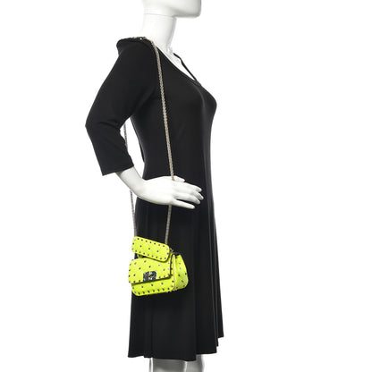 Valentino Garavani Calfskin Micro Rockstud Spike Shoulder Bag Lime 2 of 11
