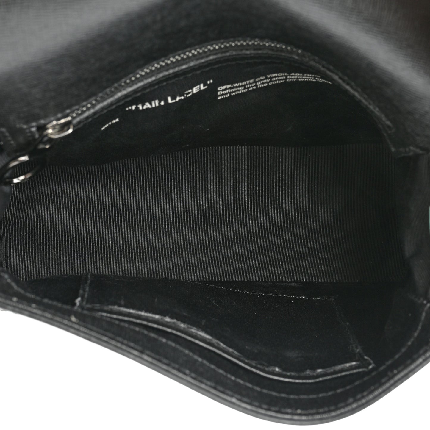 Saffiano Striped Diag Binder Clip Bag Black White