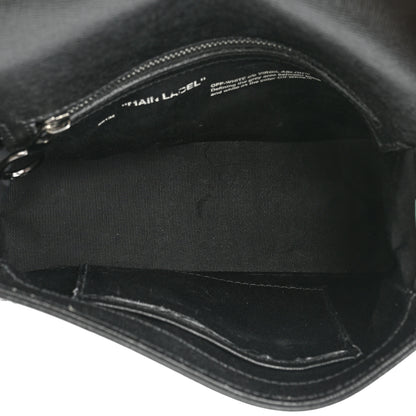 Off-White Saffiano Striped Diag Binder Clip Bag Black White 5 of 10