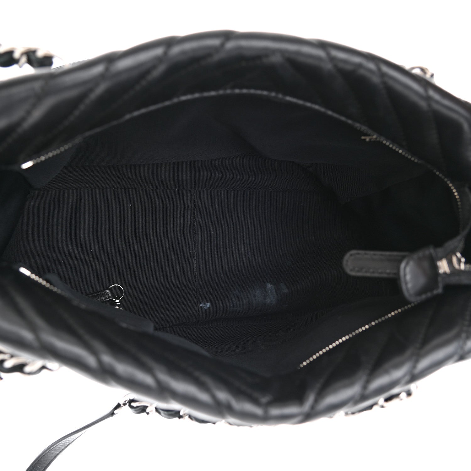 Chanel Lambskin Surpique Chevron Quilted Tote Black 4 of 11