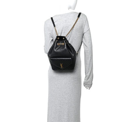 Saint Laurent Lambskin Matelasse Monogram Joe Backpack Black 2 of 10