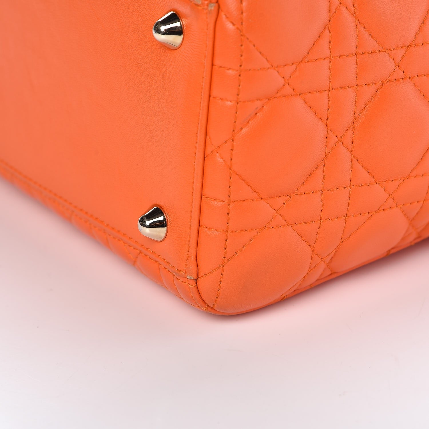 Christian Dior Lambskin Cannage Large Lady Dior Orange 13 of 13