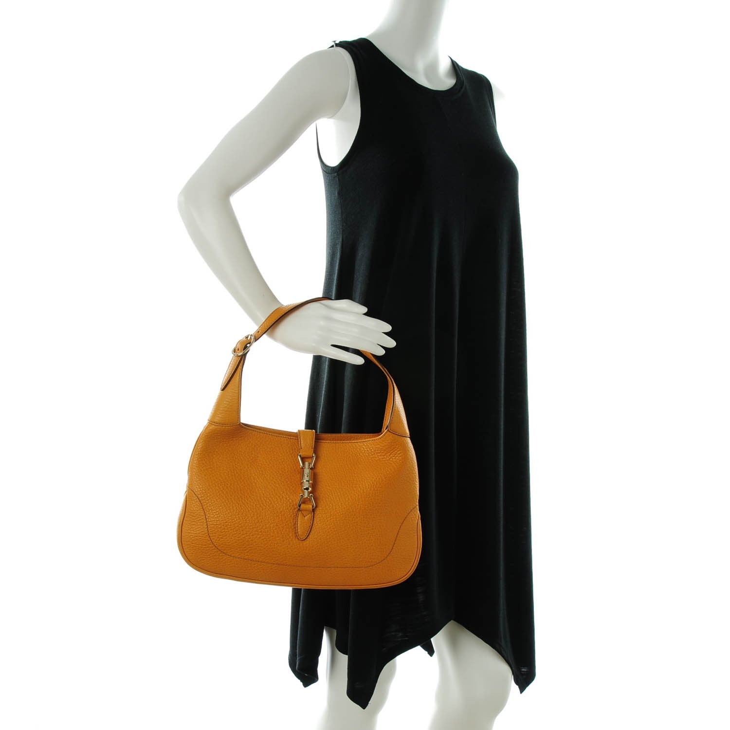 Gucci Soft Grained Calfskin Jackie O Hobo Orange 2 of 7