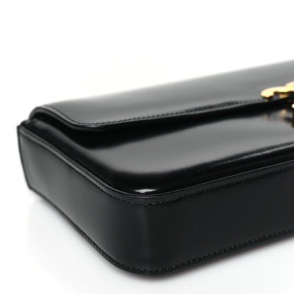 Celine Shiny Calfskin Triomphe Chain Bag Black 7 of 8