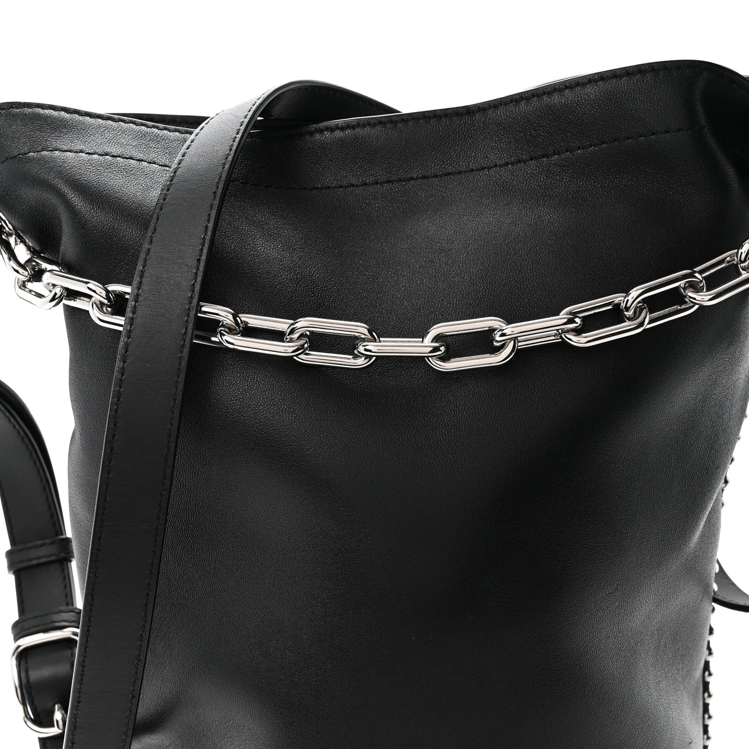 Alexander Wang Lambskin Attica Chain Dry Sack Bucket Bag Black 7 of 9