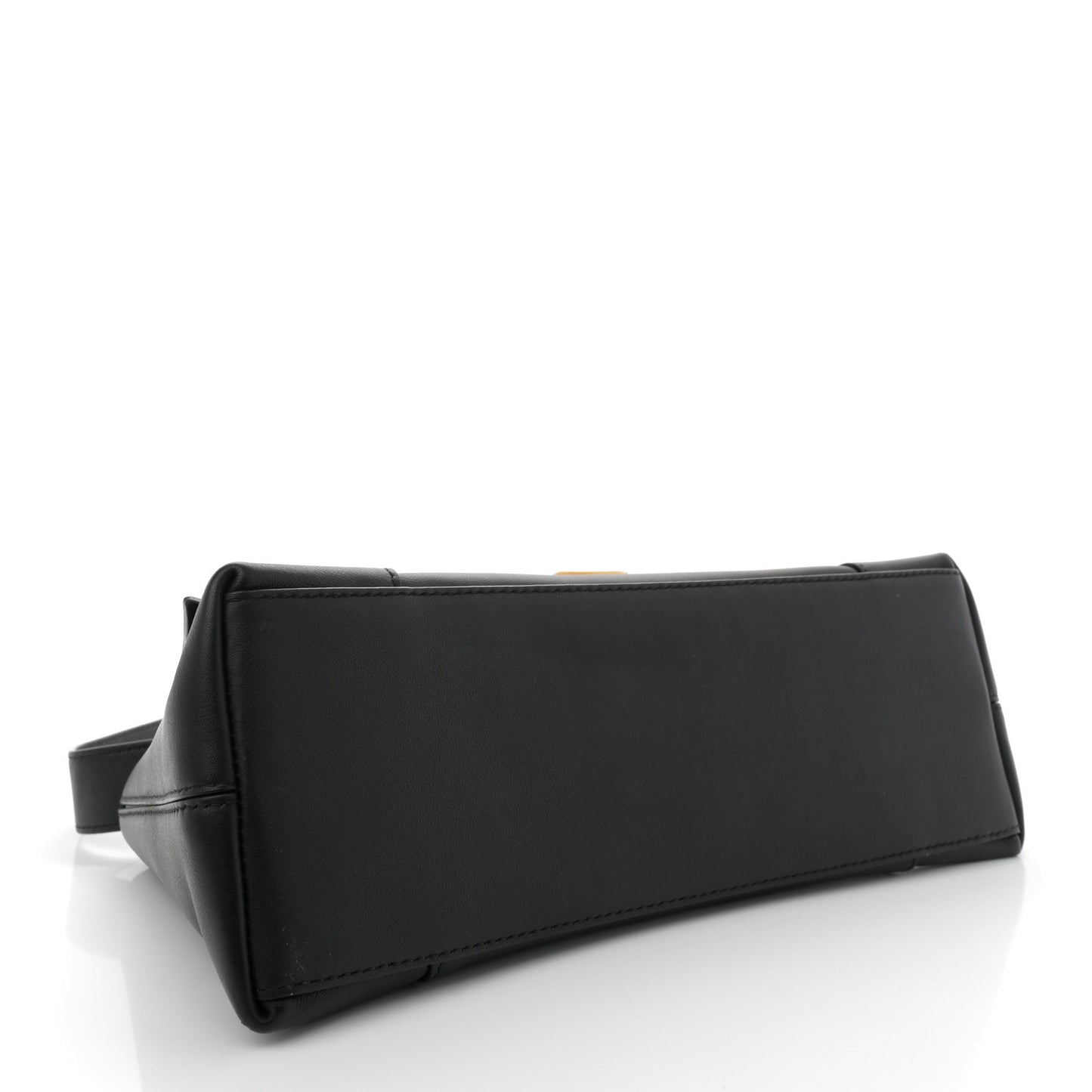 Semi Shiny Smooth Calfskin Small Downtown Shoulder Bag Black