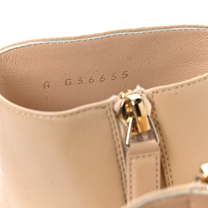 Chanel Lambskin Double Stack Chain Cap Toe Boots 36.5 Beige Black 7 of 7