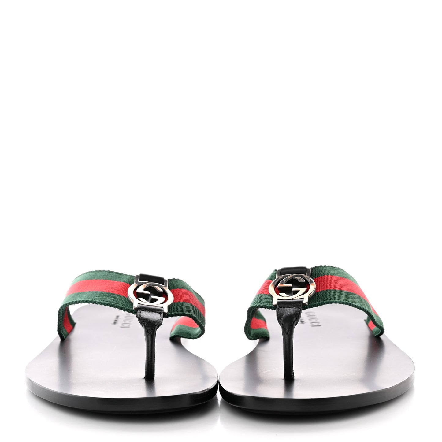 Nylon Calfskin Web Mens Thong Sandals 8 Green Red Black