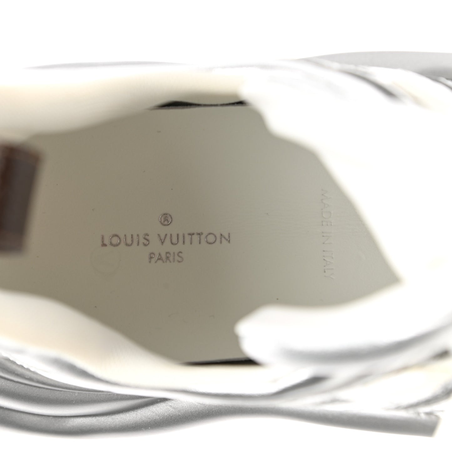 Metallic Calfskin Technical Nylon LV Archlight Sneakers 41 White Silver