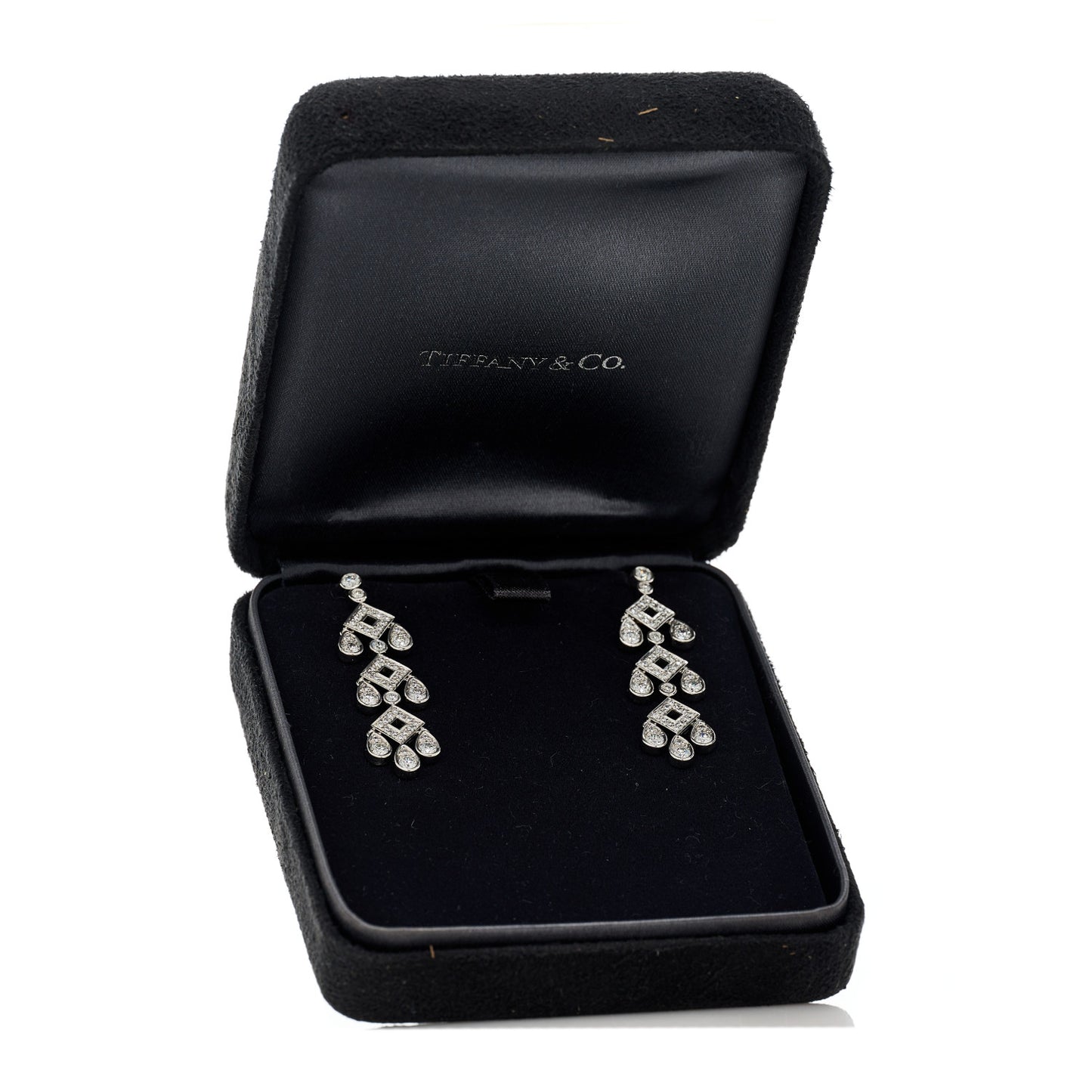 Platinum Diamond Legacy Jazz Pagoda Drop Earrings