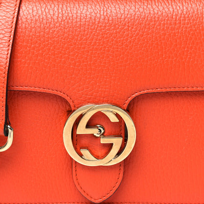 Gucci Dollar Calfskin Small Interlocking G Shoulder Bag Sun Orange 8 of 10