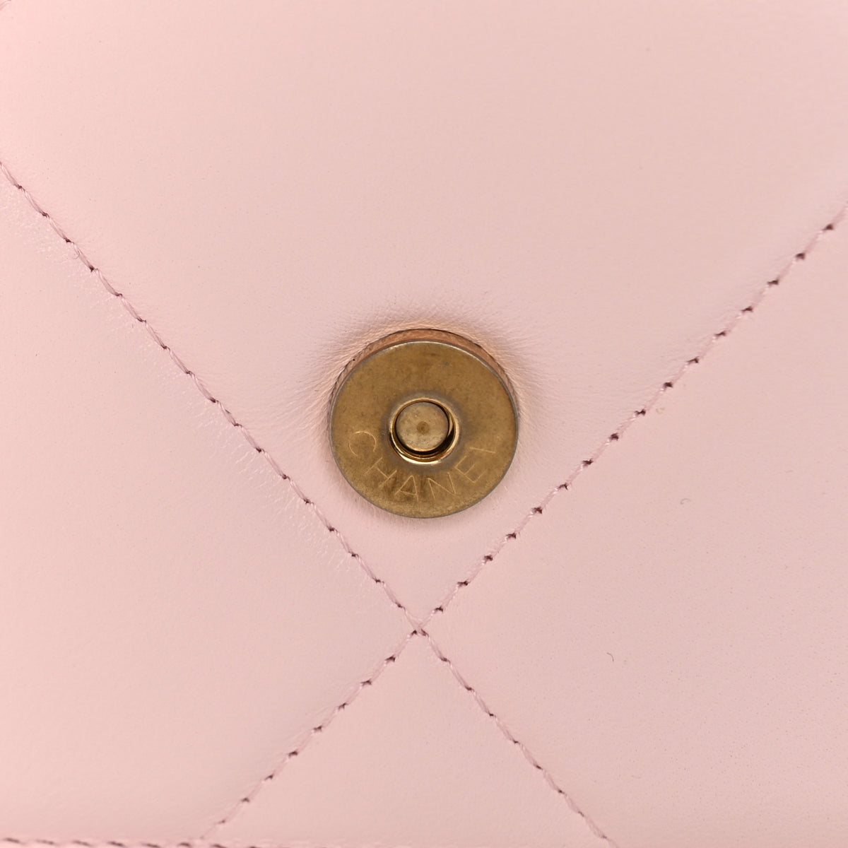 Lambskin Quilted Chanel 19 Wallet On Chain WOC Light Pink