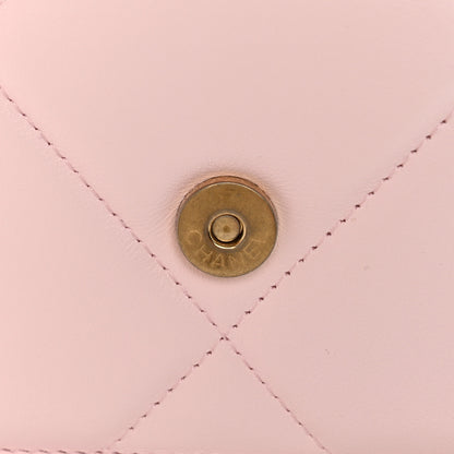 Chanel Lambskin Quilted Chanel 19 Wallet On Chain WOC Light Pink 11 of 12