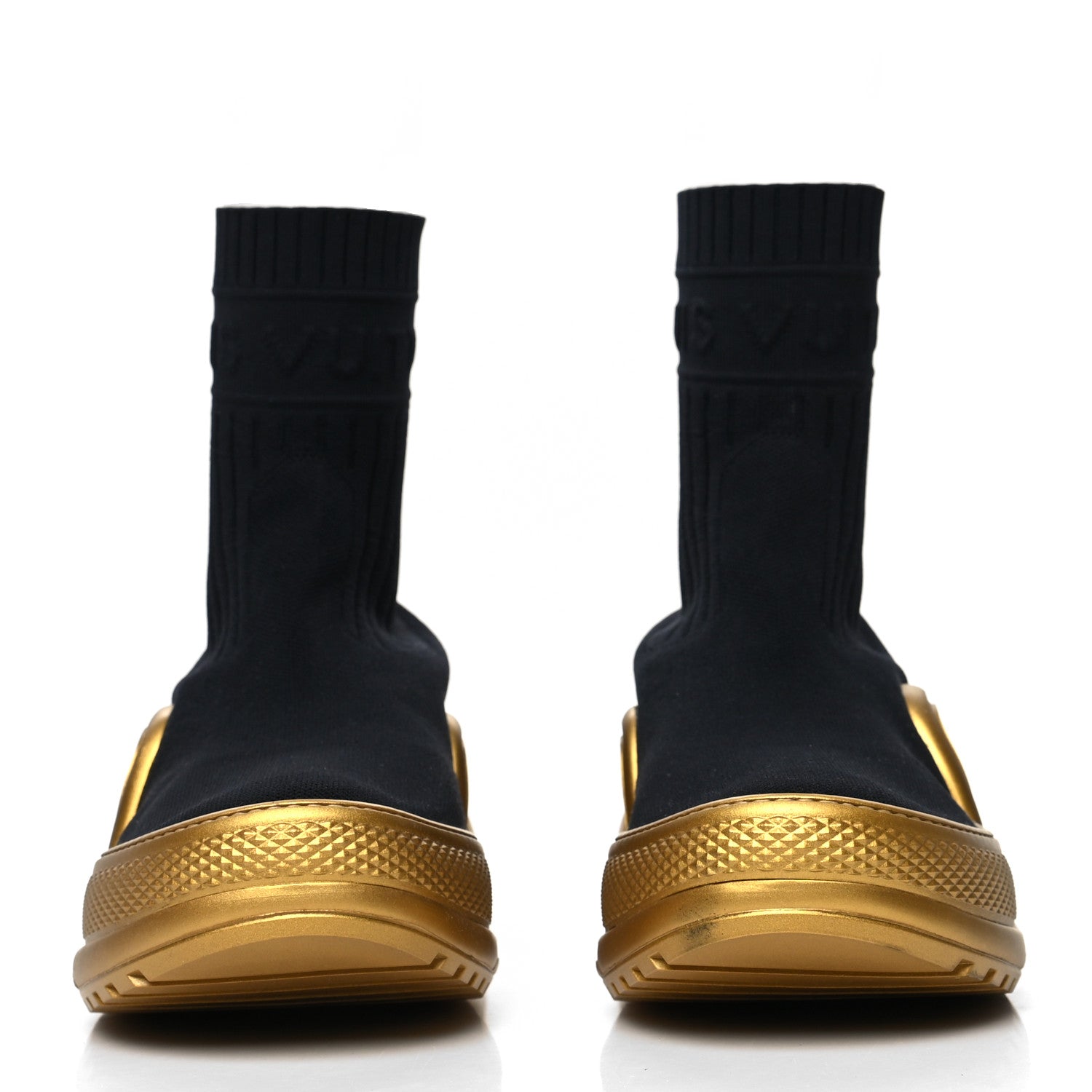 Louis Vuitton Stretch Textile Monogram LV Archlight Sneaker Boots 41 Black Gold 2 of 7