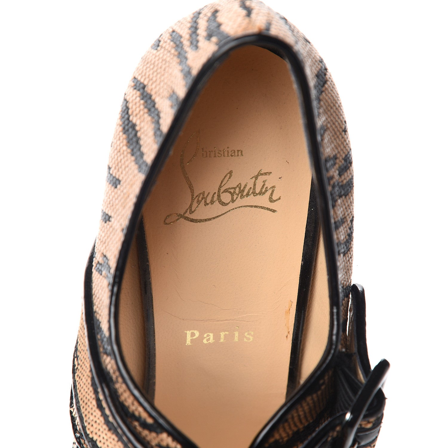 Christian Louboutin Panama Tiger Melides 140 Cork Wedges 39 Brown 8 of 9