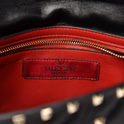 Valentino Garavani Lambskin Ayers Flames Medium Rockstud Spike Shoulder Bag Black 8 of 14