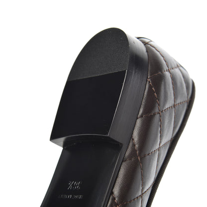 Chanel Lambskin Quilted Cap Toe Ballerina Flats 36.5 Dark Brown 13 of 14