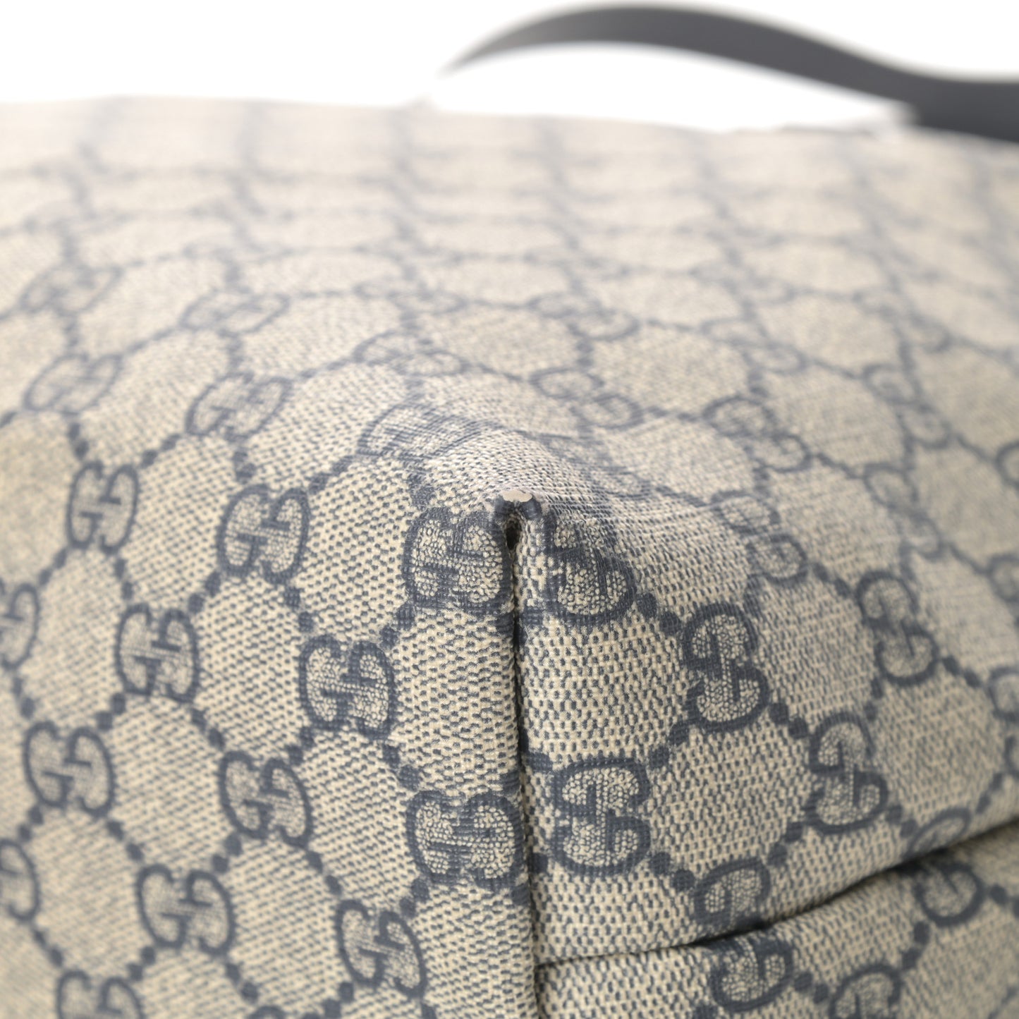 GG Supreme Monogram Medium Zippered Shopping Tote Navy