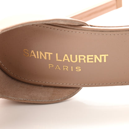 Saint Laurent Patent Calfskin Amber 105 Ankle Strap Sandals 34.5 Beige 7 of 7