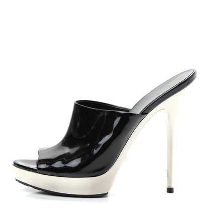 Gucci Patent Platform High Heel Slides 8 Black 1 of 10