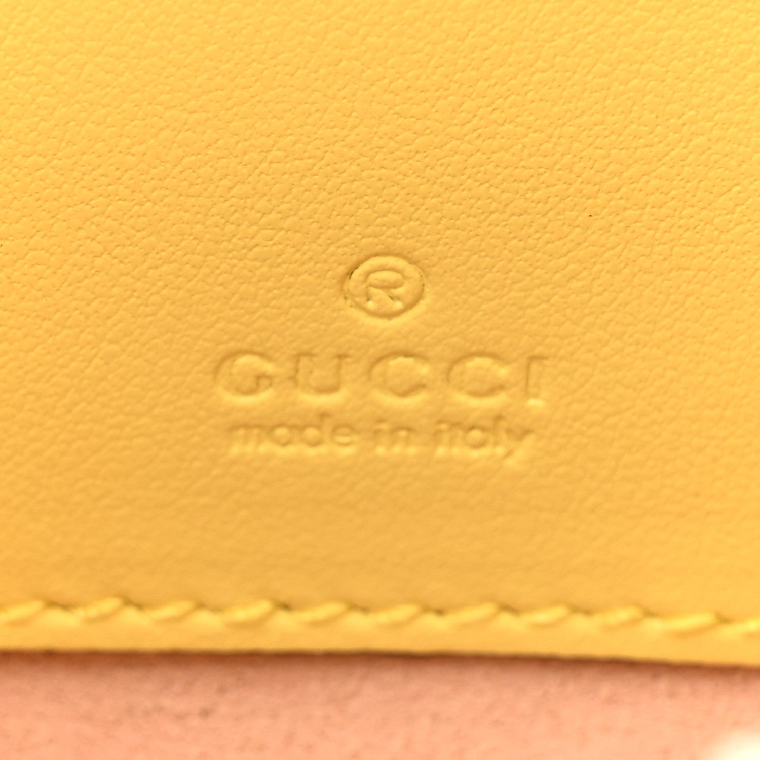 Gucci Calfskin Matelasse GG Marmont Wrist Wallet Banana 6 of 8
