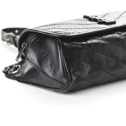 Saint Laurent Crinkled Calfskin Matelasse Monogram Niki Body Bag Black 6 of 9