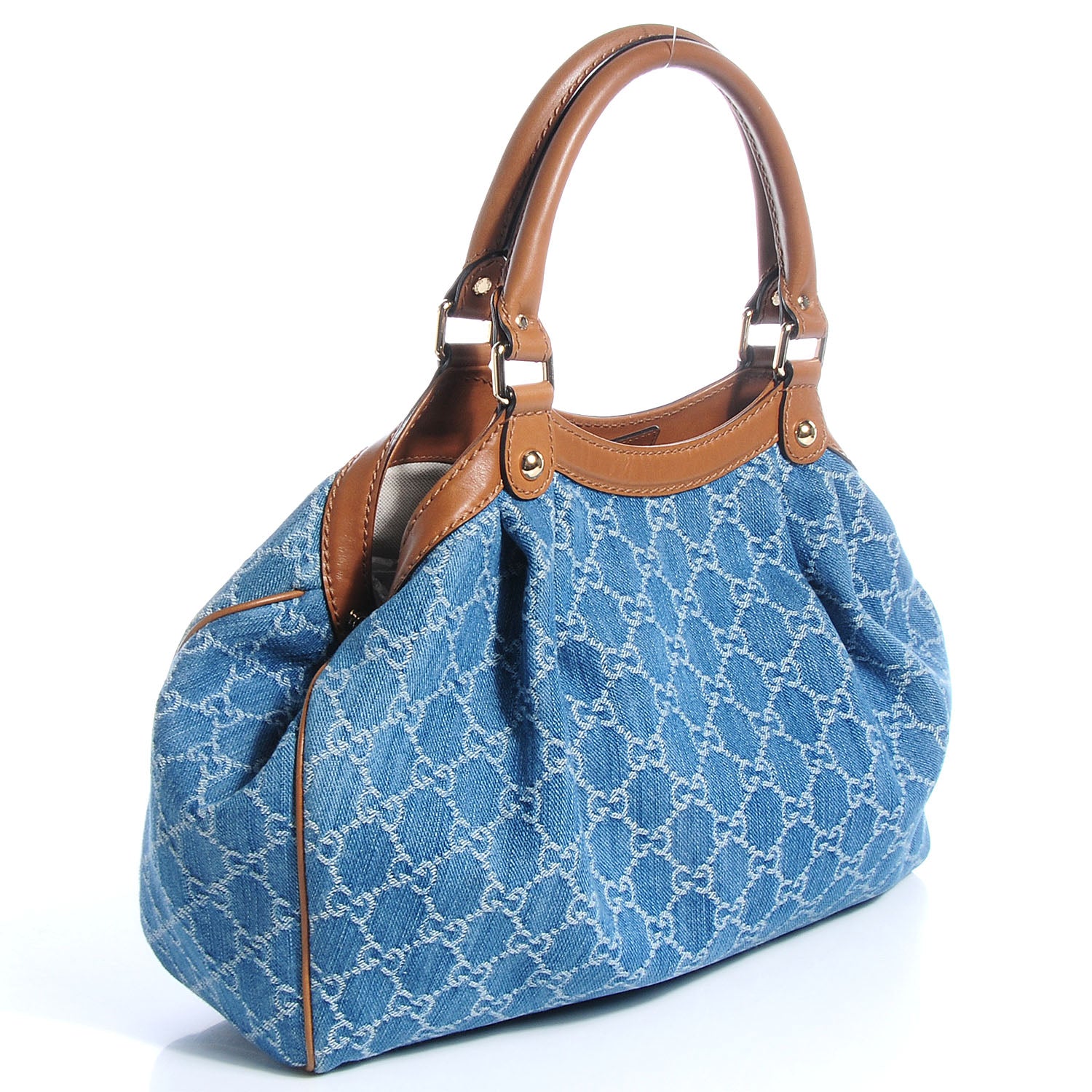 Gucci Denim Monogram Medium Sukey Tote 3 of 9