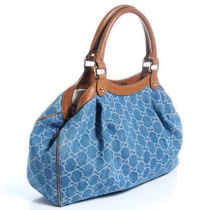 Gucci Denim Monogram Medium Sukey Tote 3 of 9