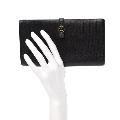 Chanel Grained Calfskin CC Button Wallet Black 2 of 12