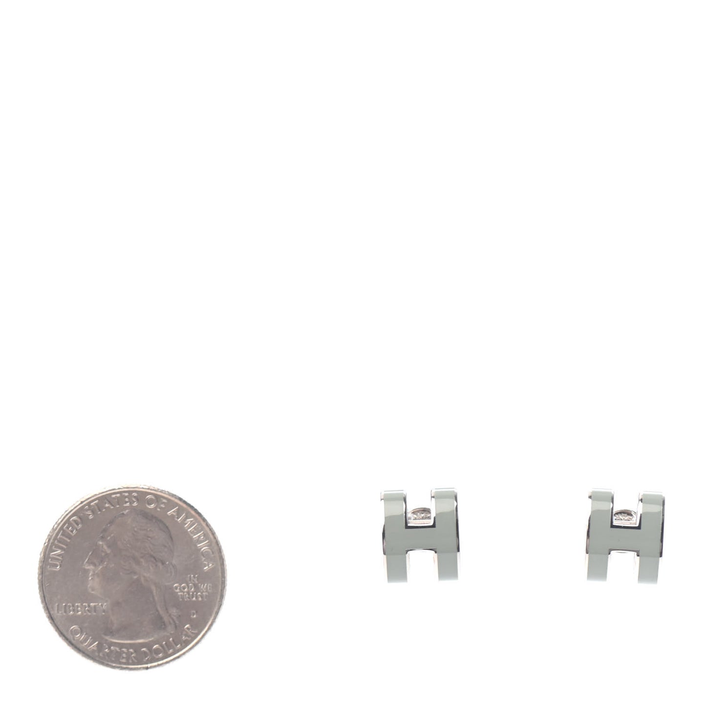 Palladium Lacquered Pop H Earrings Jade