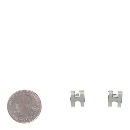 Hermes Palladium Lacquered Pop H Earrings Jade 2 of 3