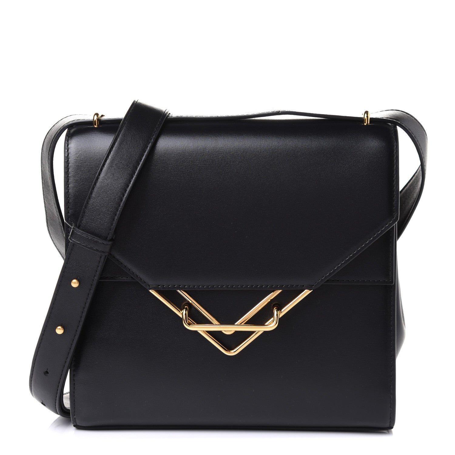 Bottega Veneta Box Calfskin Nappa Clip Bag Black 1 of 10