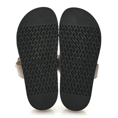 Hermes Calfskin Womens Chypre Sandals 37.5 Beige Mastic 5 of 8