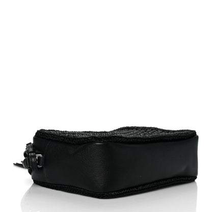 Saint Laurent Raffia Canvas Monogram Lou Camera Bag Black 3 of 8