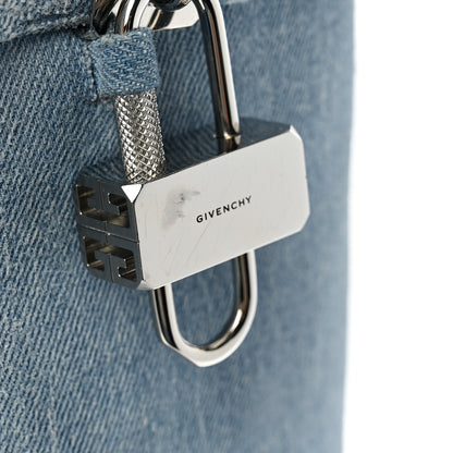 Givenchy Washed Denim Shark Lock Pant Boots 41 Blue 8 of 8