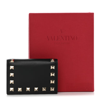 Valentino Garavani Calfskin Rockstud Bi-Fold Card Holder Black 8 of 8