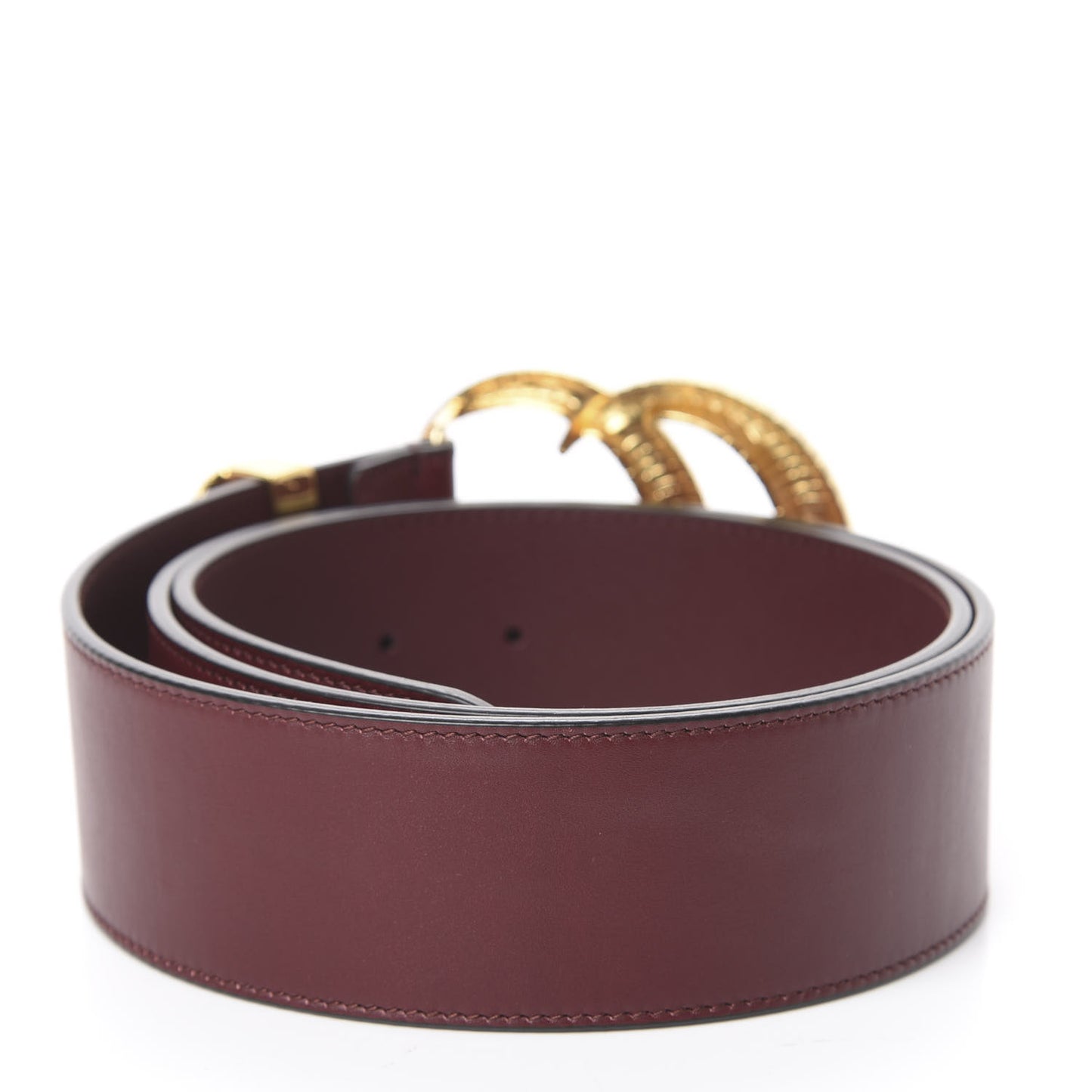 Calfskin Lizard Double G 50mm Belt 100 40 Vintage Bordeaux