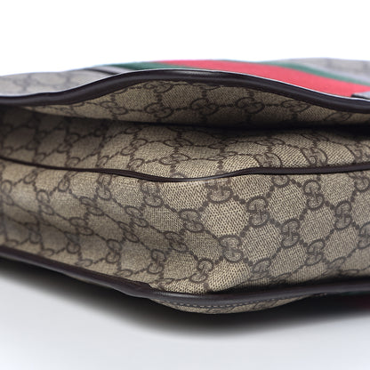 Gucci GG Plus Monogram Web Large Flap Messenger Bag Beige Dark Brown 11 of 12
