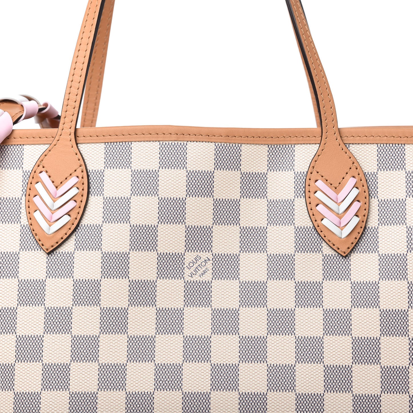 Damier Azur Braided Neverfull MM Pink
