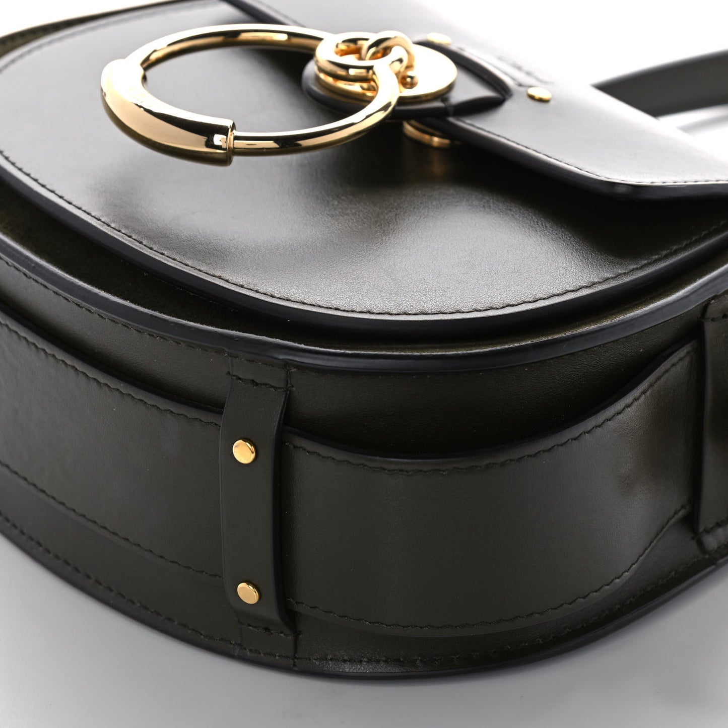 Calfskin Suede Small Tess Bag Deep Forest