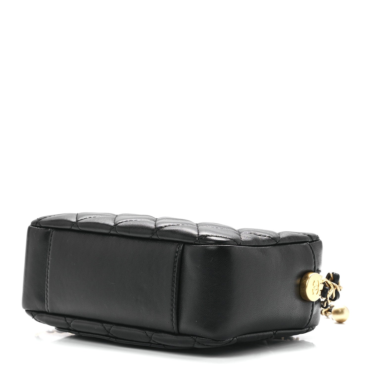 Chanel Lambskin Quilted CC Pearl Crush Camera Case Black 9 of 12