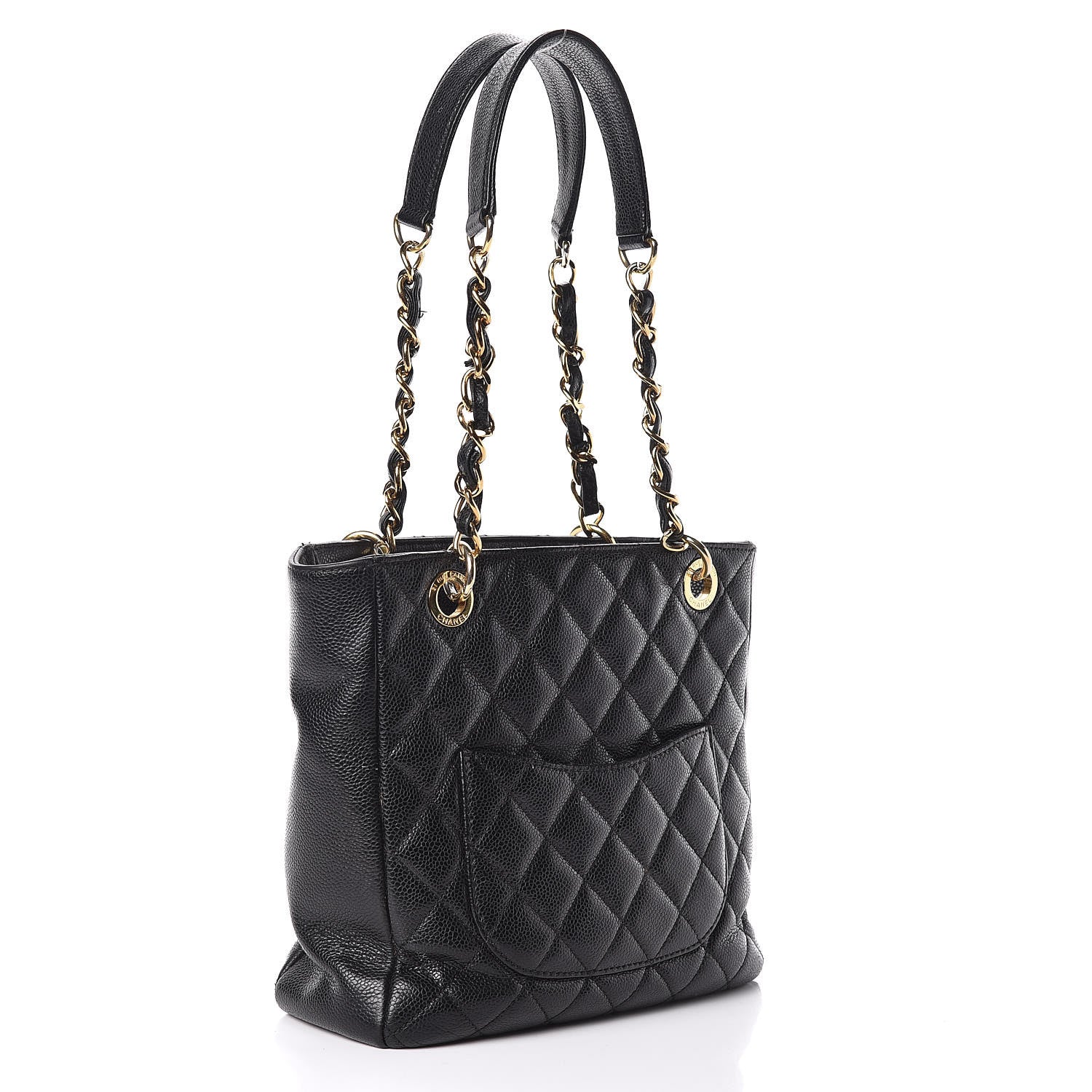 Chanel Caviar Quilted Petit Shopping Tote PST Black 3 of 10