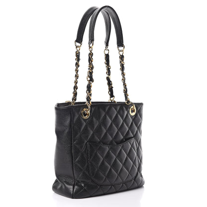 Chanel Caviar Quilted Petit Shopping Tote PST Black 3 of 10