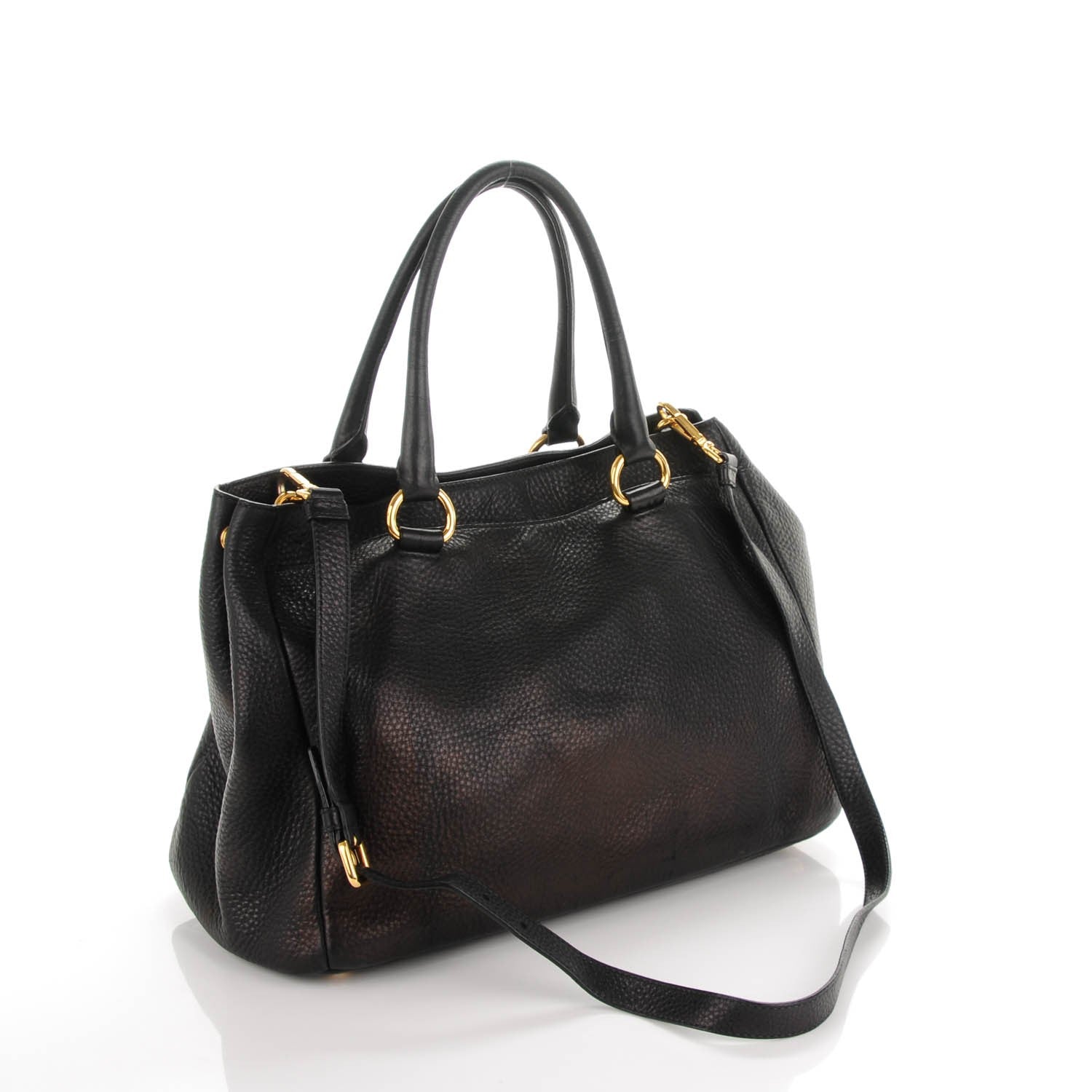 Prada Vitello Daino Tote Nero Black 3 of 8