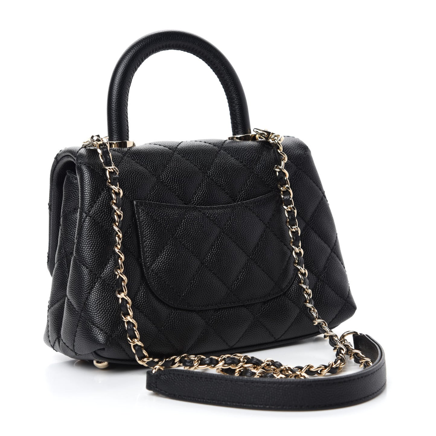 Caviar Quilted Extra Mini Coco Handle Flap Black