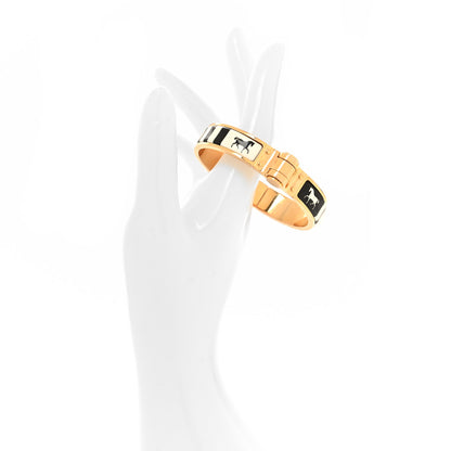 Hermes Enamel Printed Charniere Couvertures Nouvelles Narrow Hinged Bracelet S Positif Negatif 2 of 4