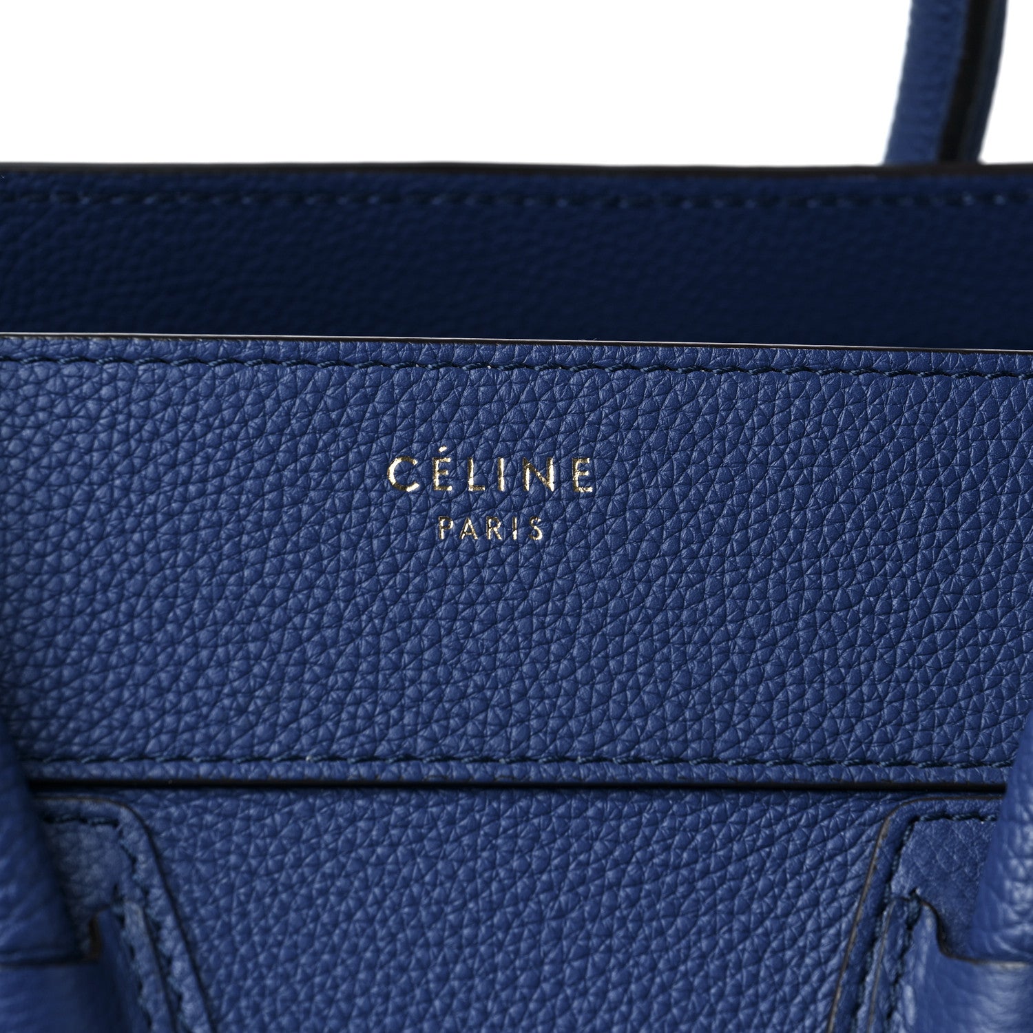 Celine Drummed Calfskin Mini Luggage Indigo 6 of 14