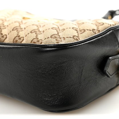 Gucci Monogram Matelasse Diagonal Small GG Marmont Chain Shoulder Bag Beige Black 10 of 12