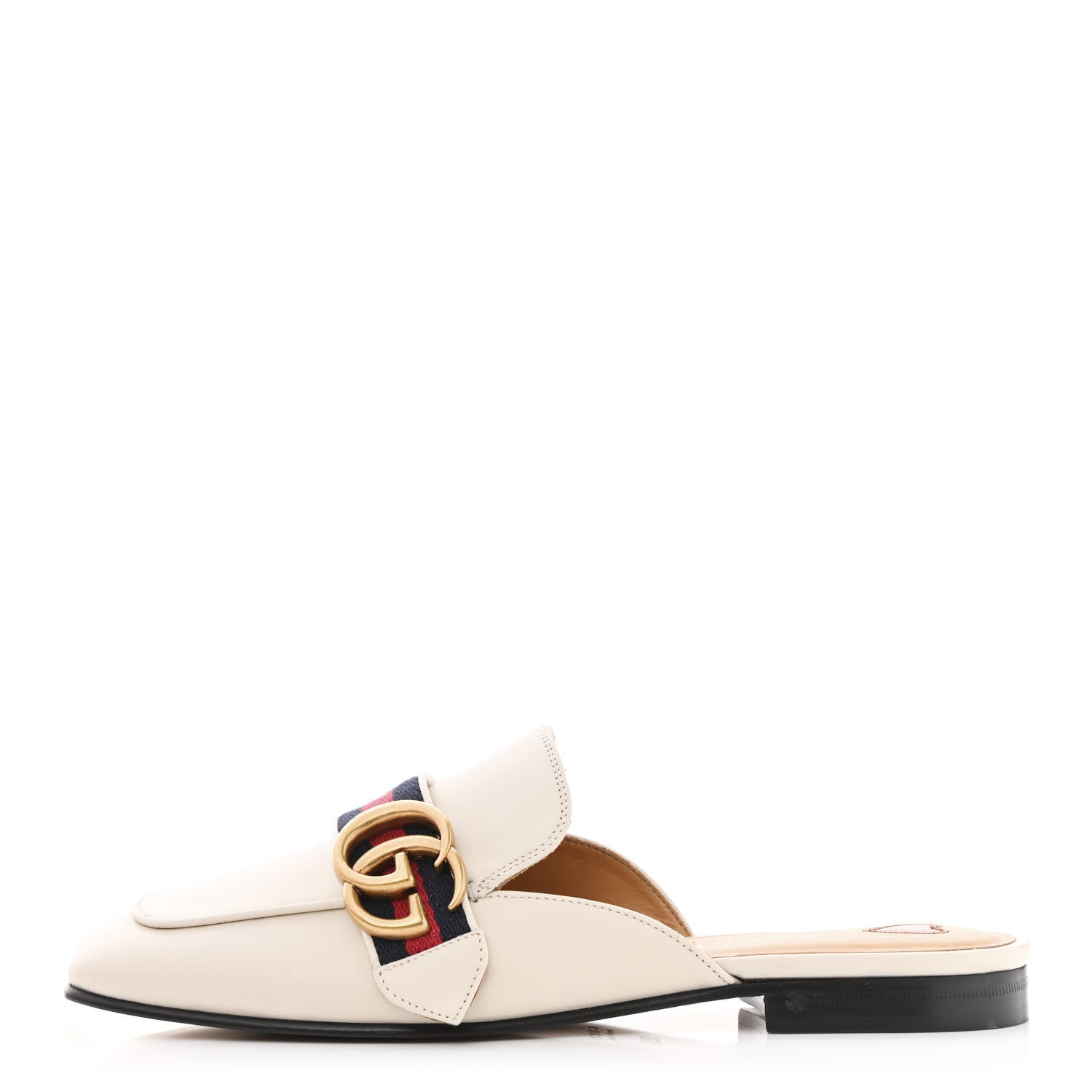Gucci Calfskin Web Womens Peyton GG Slippers 35.5 Mystic White 1 of 12