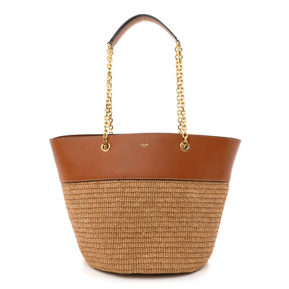 Celine Raffia Calfskin Medium Tan 1 of 11